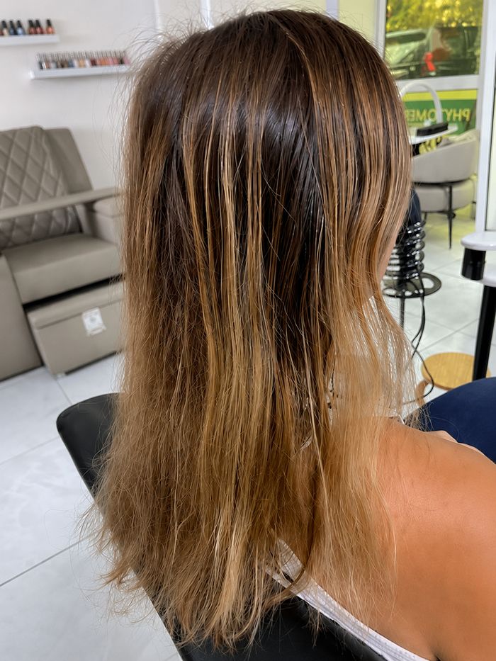 Avant balayage chez Itala Beauté, salon coloriste à Ivandry, Antananarivo